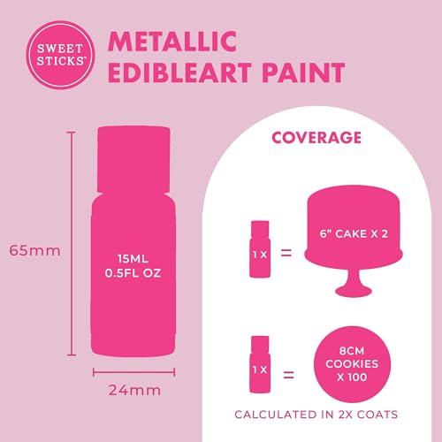 Image of Sweet Sticks Edible Art Decorative Cake Paint 0.5 Ounce (15 Milliliters), Metallic Royal Gold