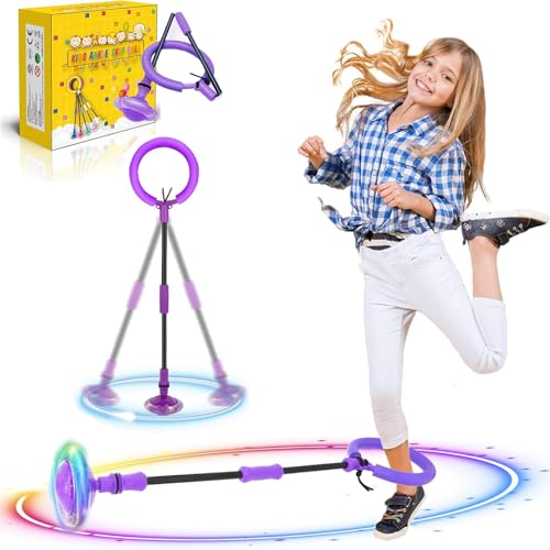 BaXing Kinder Blinkender Springring Sport SprungballFaltbarer Flash Jumping Ball Geeignet Für Geschicklichkeitsspiele Für Kinder Oder Erwachsene Jungen Mädchen 5-13 Jahre Ostern Geschenke (Lila)
