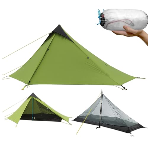 Three Bears Ultraleicht Wasserdichtes Rucksackzelt – Professionelles 1 Personen Campingzelt, Doppelwandig für Trekking & Outdoor Abenteuer