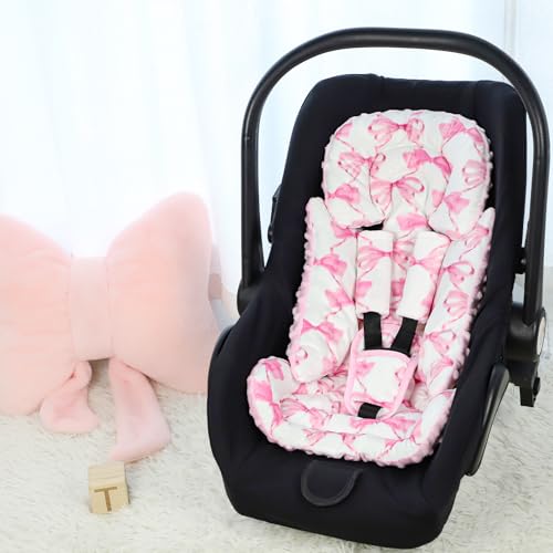 Insert para asiento auto y cobertor para bebé rosa miniatura 7