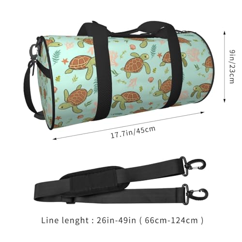 Large Duffle Bag for Travel - Cute Sea Turtles Gym Bag for Women Men, Foldable Travel Bags for Women Men with Zippered Multiple Pockets2