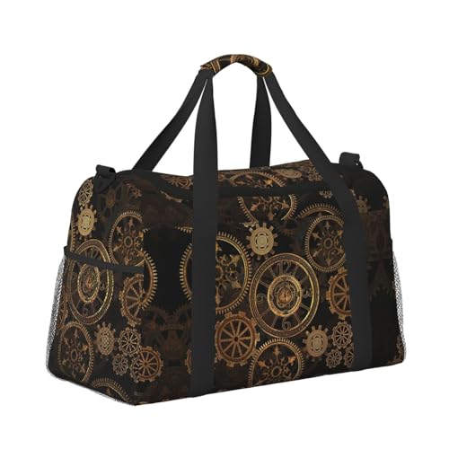 Gears Clock Bronze Century print Personal Item Bag Large Duffel Bag Travel Bag Weekender Bag Gym Bag Tote Duffel bag3