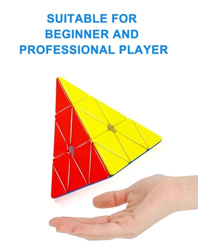 Image of CFMOUR Pyramid Speed Cube - Stickerless Triangle 3x3x3 Magic Cubes | Moyu Meilong, Fast Smooth Turning, Vivid Colour, Puzzle Game, Brain Toy for Teens and Adults