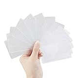 Owfeel 20pcs Transparent Plastic Vertical ID Credit Card Holder Protector Sleeve