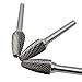 LU&MN SF-5 Tungsten Carbide Burr Tree Shape Radius End Double Cut Rotary Burr File (1/2” Cutter Dia X 1”Cutter Length) with 1/4'' Shank, 3PCS