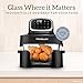 TEVOLUX 4-in-1 Portable Glass Air Fryer Cooking System, 1500W, 6.3QT & 4.4QT Glass Containers with Storage Lids, Microwave, Freezer & Dishwasher Safe