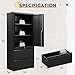 DEVAISE File Cabinet with 2 Drawers and Doors, Locking Metal Storage Cabinet with Adjustable Shelves for Home Office, Warehouse, Garage, School, Black