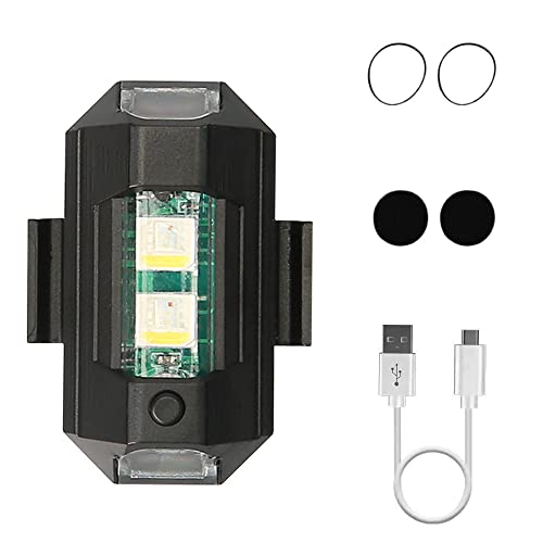 Riloer Luz estroboscópica LED recargable por USB y resistente al agua, 7 modos de luz LED ajustables para motocicletas, vehículos, bicicletas, coches voladores