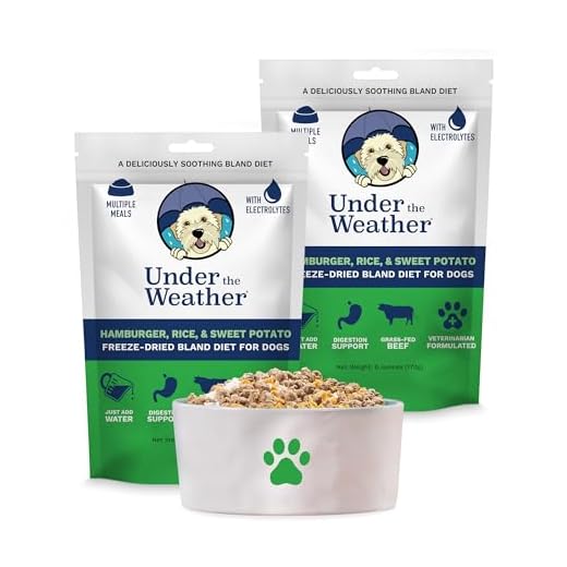 Under the Weather Bland Diet for Dogs | Easy to Digest for Sick Dogs |Always Be Ready| Contains Electrolytes - Natural Freeze Dried 100% Human Grade Meats| 2 Pack- Rice, Hamburger & Sweet Potato - 6oz