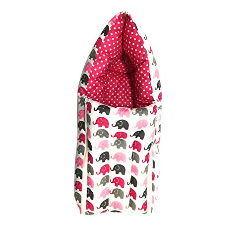 Image of by Urban Space 100% Cotton Baby Sleeping Bag, Reversible Bag, 3 in 1 Usage Baby Cotton Bed Cum Sleeping Bag, Carry Bag, Baby Wrapper Size - 68 x 50 x 15 cm
