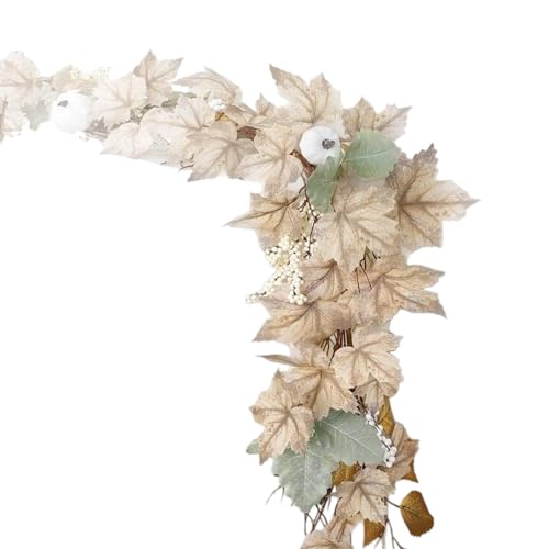 Ghirlanda Autunnale per - Ghirlanda Halloween con Zucche e Bacche 1.70 M - Decorazione per Casa Ufficio Libreria Cucina Finestra