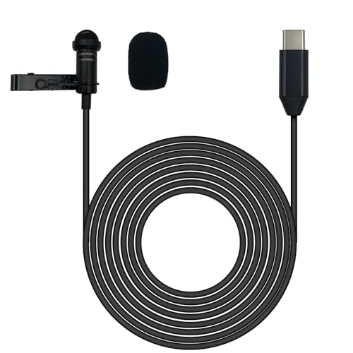 SPTSSWET Type C Lavalier Microphone Compatible with iPhone 17/16/15 Pro Max,for Galaxy S25 S24 S23 S22 S21 Smartphone USB C Android Devices, iPad 10 iPad Pro Air 5 4 Computers PC for Live Streaming,3M