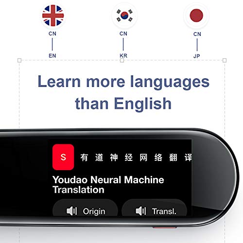 Youdao Language Translator Device, Multilingual Dictionary Pen 2 Pro (CN-EN/JP/KR) Portable Scanning Translator for Language Learners, Scanning Translation Reading Pen (Chinese Interface)