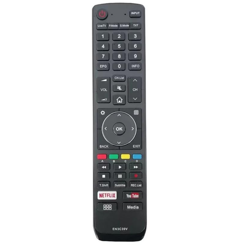 Savaliya Enterprise® Remote Compatible for VU/Hisense LED/LCD Remote/HD TV/Smart LED TV Remote Control (EN3C39V)