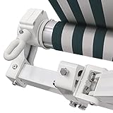 Green Bay 3 x 2.5m Manual Awning Garden Patio Canopy Sun Shade Shelter Retractable Green-White - Image 8