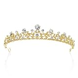 braut haarschmuck krone hochzeit gold kristall perlen tiara prinzessin strass brautschmuck bridal crown wedding tiara damen diadem prinzessin erwachsene kopfschmuck wedding accessories bridal accessoire rhinestone crystal pearl haarband golden sliver
