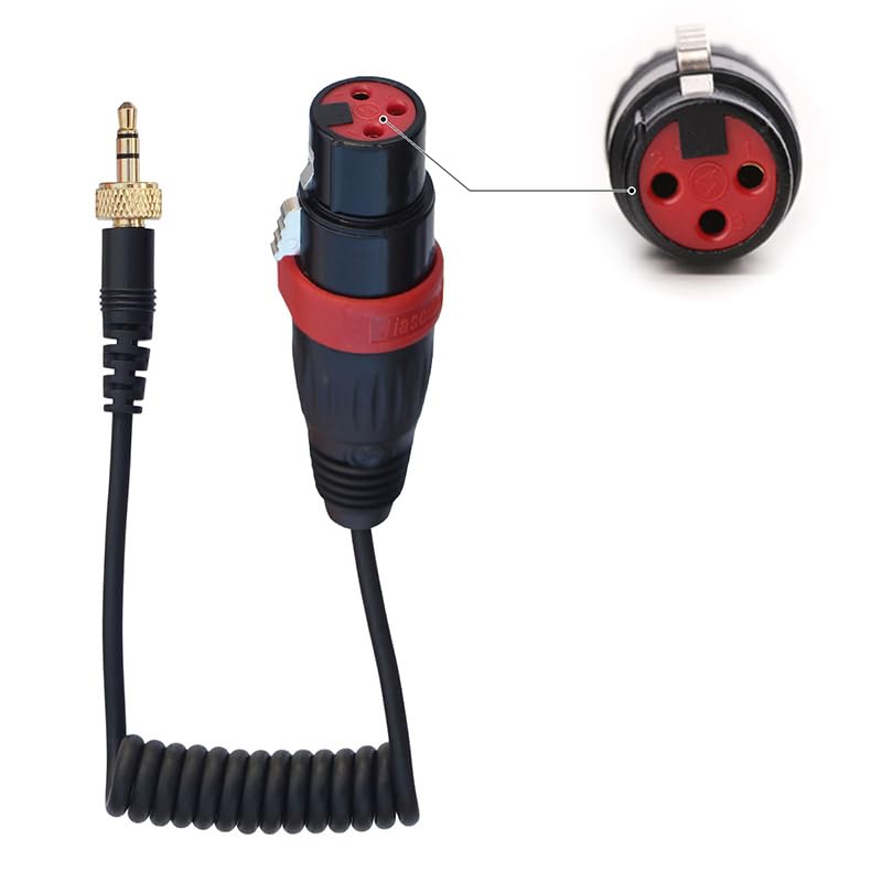 Microphone Transmitter Audio Cable Coiled for Sennheiser SK500 G4 Sony UWP D11 D21 XLR 3…