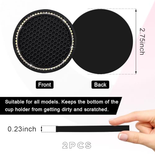 Ziciner 4 Pack Tapetes de Silicona para Portavasos de Coche miniatura 2