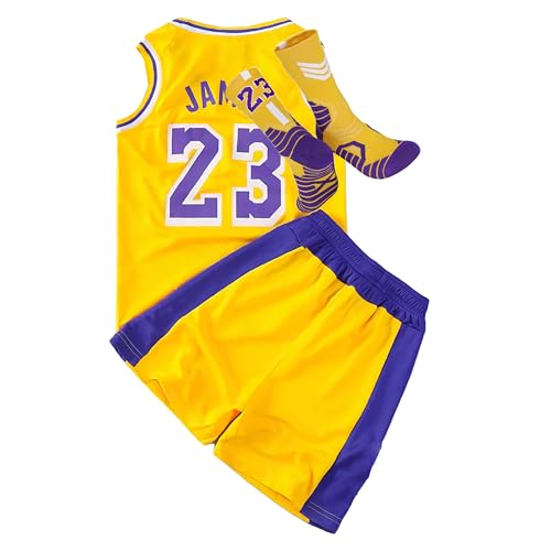 Kids Basketball Jersey Set-Youth Basketball Jersey (Tank Top+Shorts+Socks)-3pc Basketball Jerseys for Boys Girls