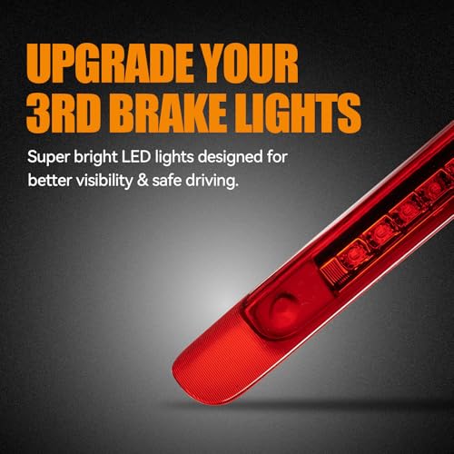 Image of Third 3rd Brake Light LED for 1998-2007 Toyota Land Cruiser, High Mount Rear Brake Lights Assembly for 98-07 Toyota Land Cruiser without Spoiler, Waterproof Center Cab Lamp Stop Light (Red)