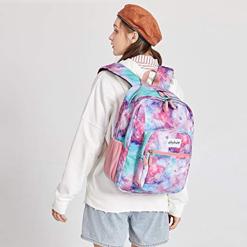 Image of abshoo Classical Basic Womens Galaxy School Backpack For College Teen Girls Water Resistant Bookbag (Galaxy Pink)