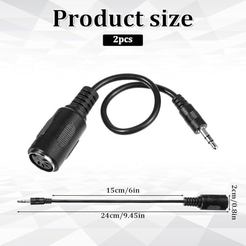 2 Boîte du type A MIDI à 3.5mm Adaptateur, 14" MIDI Femmes TRS 3.5mm Convertisseur audio de câble de cassure pour homme BMIDI-5-35 Type A TRS Hommes 5-pin DIN Câble Ultra-petits Plugs pour les claviers Synths DAWs