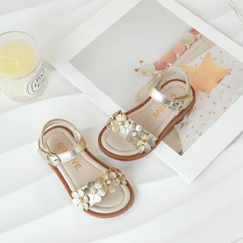 Image of GINFIVE Toddler Girls Sandals Little Girls Kids Summer Shoes Toddler Sandals