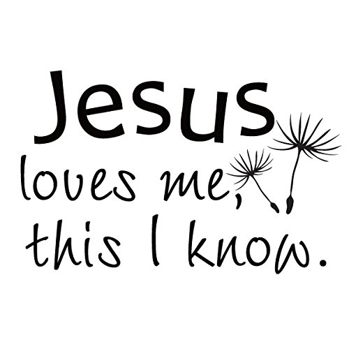 Nursery Wall Decal Religious Wall Quote Baby Nursery Decal Home Art Decor - Jesus Loves Me This I Know Black #TOP2