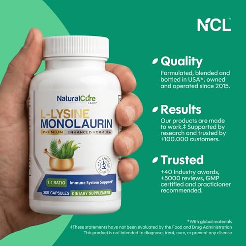 Natural Cure Labs L-Lysine with Monolaurin