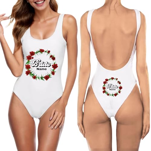 Personalizado Mujer Traje de baño Novia Bañador de Boda Dama de Honor, Mujer Bañador De Traje de baño, Baño de Una Pieza Bikini 131