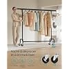 Portant à Vêtements Avec Roulettes, Tringle Extensible Pour Charge Lourde Capacite De Charge 90 Kg Montage Facile Portable Gris Tourterelle