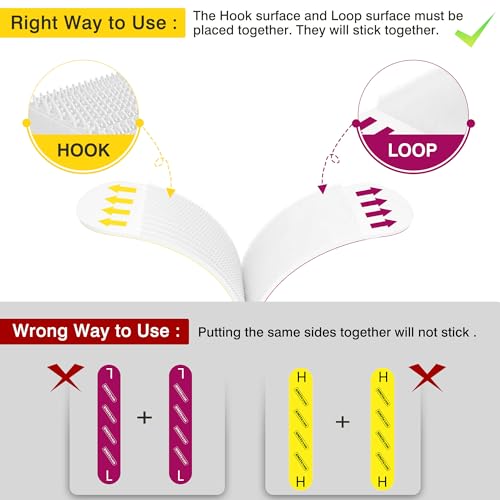 EMITEVER Picture Hanging Strips Heavy Duty, Damage Free Picture Hangers for Walls, Hanging Hooks Kit Without Nails, Large Adhesive Wall Strip for Poster Sticky 20-Pairs (40 Strips)