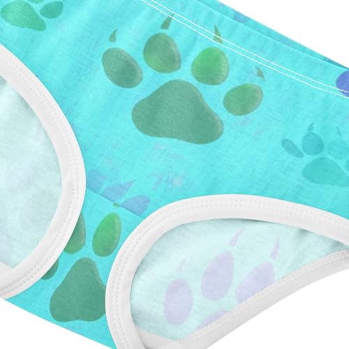 Fancy Toddler Underwear Floral 2t Cotton Cute Panties Girl Cute Animal Paw Prints Blue Briefs Girls Undies4