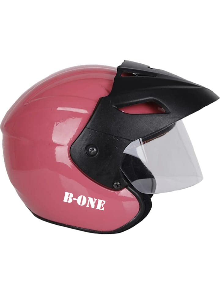 Tiger-ONE Open FACE Helmet [ Size : M ] Motorbike Helmet, Neno BCap, Pink, High Impact Shell, ISI : Approved..