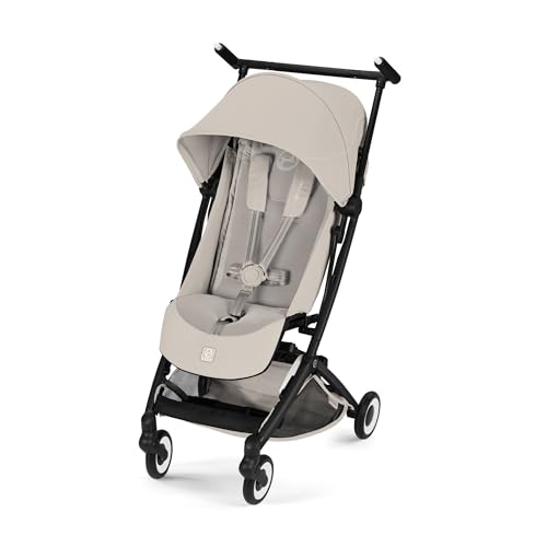 CYBEX Gold Silla de Paseo LIBELLE Tamaño Equipaje de Mano, De 6 Meses a 4 Años Aprox. (Máx. 22 kg), Ultraligera (Solo 6 kg), Sistema de Arnés con Una Sola Mano, Dune Grey