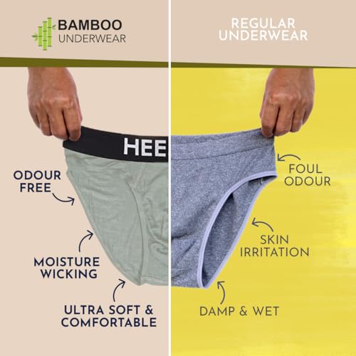 Image of HEELIUM Bamboo Underwear Brief for Men | 3X Softer Than Cotton & Odour Free | Stretchy Fabric & Durable Waistband