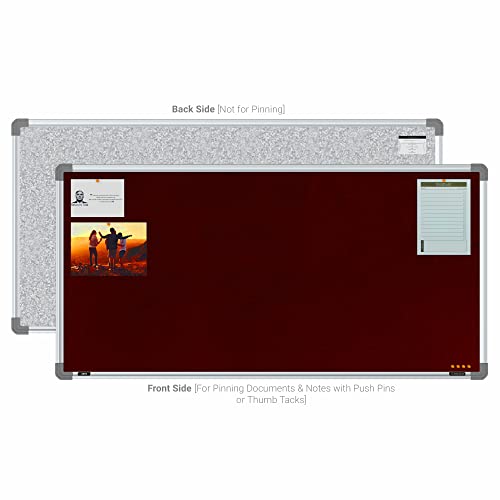 Image of Scholar Art Metis 2x4 Feet Fabric Pin-up Board for Study Table & Kids Room | High Strength Velvet Cloth + High Density Soft Board for Pinning Photos, Sticky Notes & Reminders (Maroon)