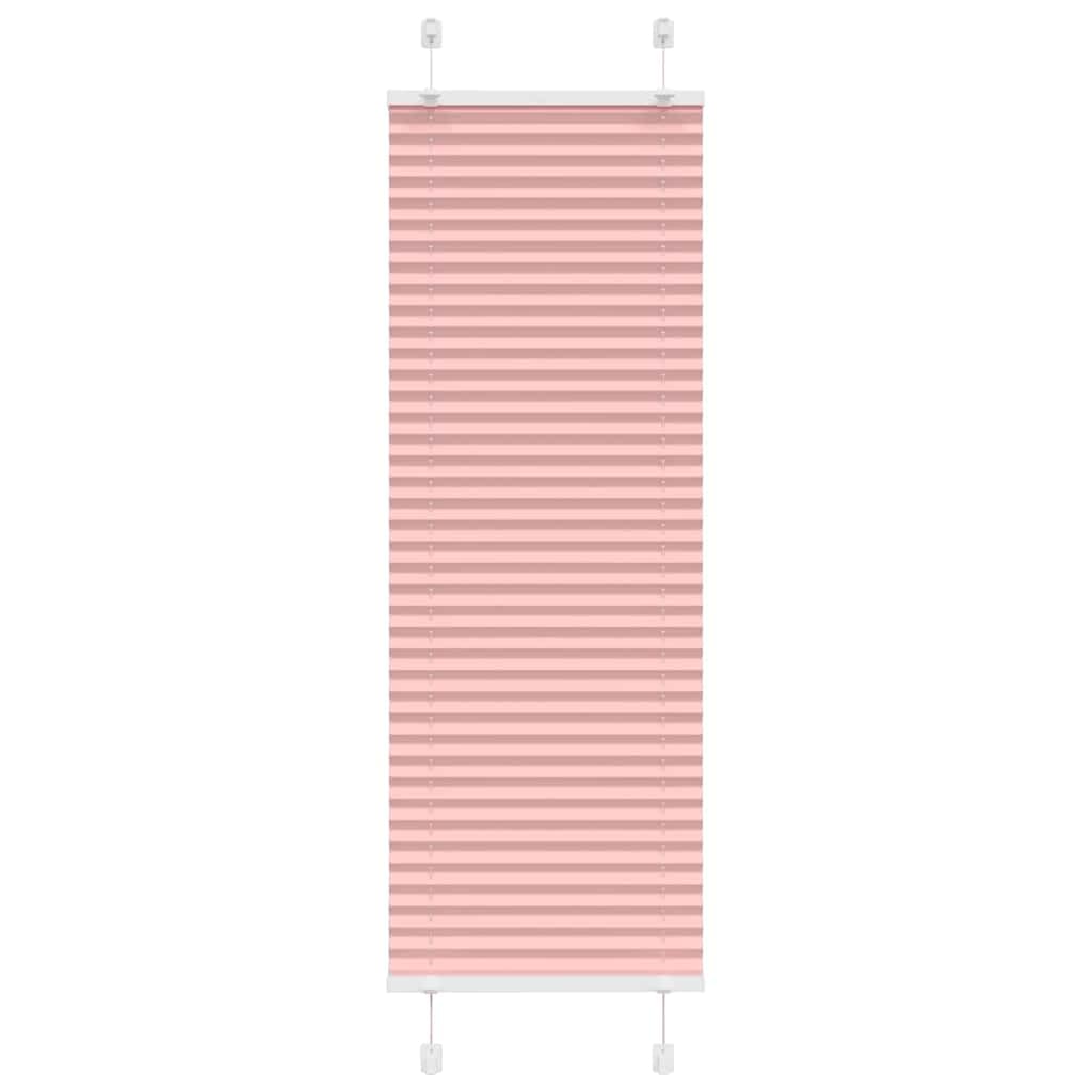 Store plissé rose 50x100 cm en polyester pour fenêtres sans perçage