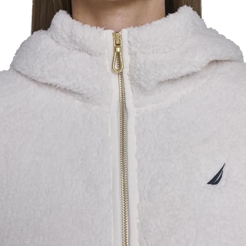 Image of Nautica Women's Solid Sherpa Zipup Hoodie Jacket