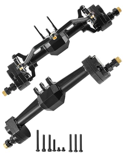 hopsupRC RC Upgrades Part for 1/18 TRX4M,Aluminum Front Rear Portal Axle,Alloy Portal axle Hops Up,2PCS,Black