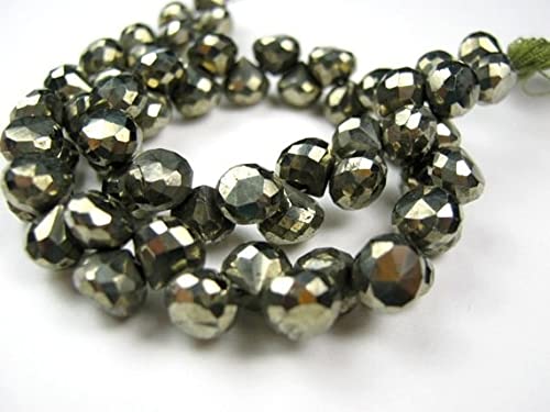 Pyrite Faceted Onion Briolette 6mm LKBEADS lot de perles pour loisirs créatifs