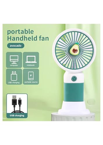 Image of Portable USB Hand Fan with Rechargeable Battery - Mini Personal Cooling Fan with Stand for Home, Office, Travel & Outdoor Use (Multicolor) - any color