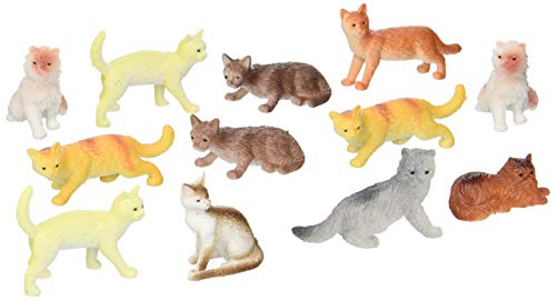 U.S. Toy Dozen Plastic Cat Figures, 2