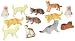 US Toy Dozen Plastic Cat Figures, 2"