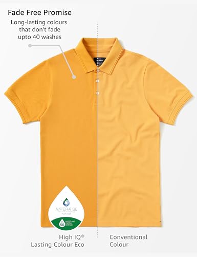 Image of Symbol Premium Men's Cotton Stretch Solid Polo T-Shirt (Regular Fit | Pique Knit)