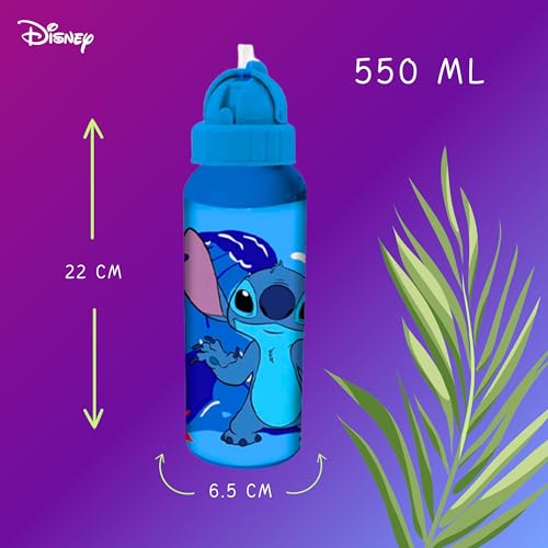 Conception résistante à la cantine pour la bouteille Stitch bleue de 550 ml - 5