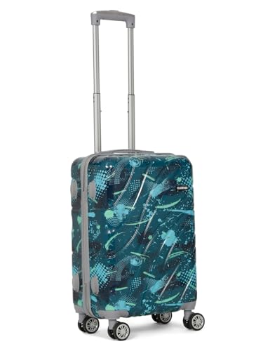 Image of Teakwood World Small 55 cm Cabin Size Trolley Bag Polycarbonate 360 Degree 8 Wheels Luggage Bag with TSA Lock, Adjustable Handle Trolley Bags for Travel, Suitcase for Travel | Spark Green