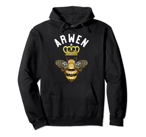 Arwen Nombre Arwen Regalos de Cumpleaños Reina Corona Abeja Arwen Sudadera con Capucha