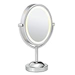 Conair Lighted Makeup Mirror, LED Vanity Mirror, 1X/7X Magnifying Mirror, Double Sided, Corded in Polished Chrome - Image 2
