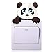 PULABO Sticker mural amovible pour interrupteur mural Motif panda mignon